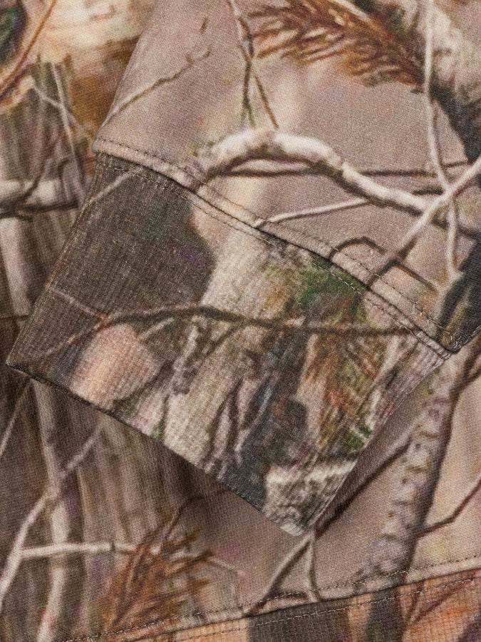 Loviah Spiky Camo Tree Crewneck Sweatshirt Fall 2025 | REAL TREE CAMO