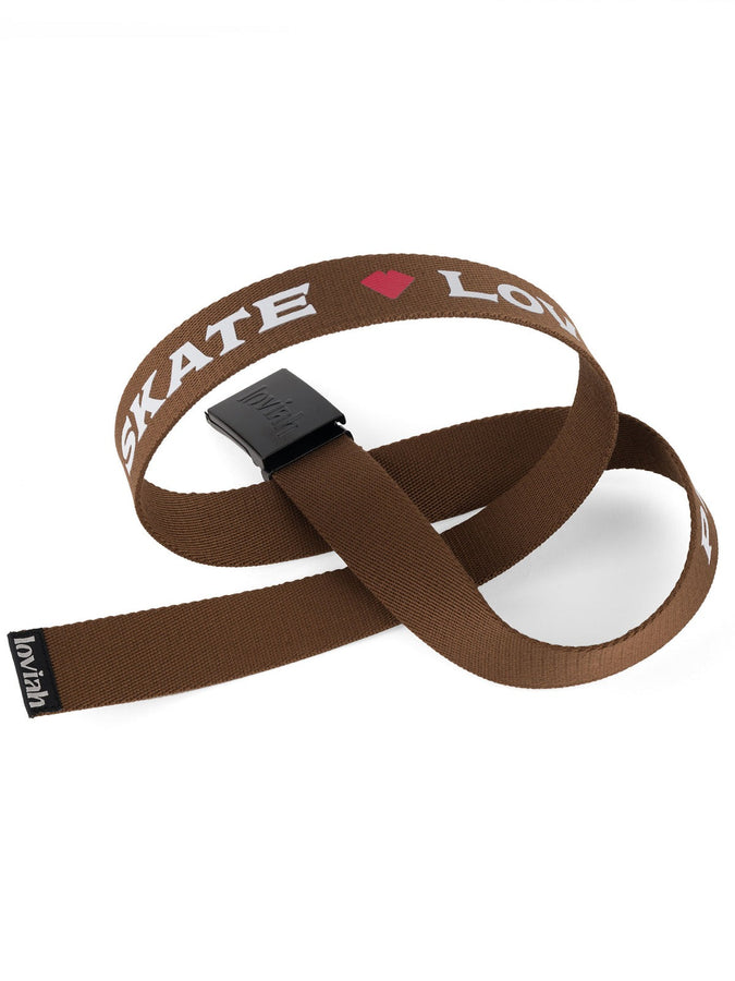 Loviah Peace, Love And Skate Web Belt | BROWN