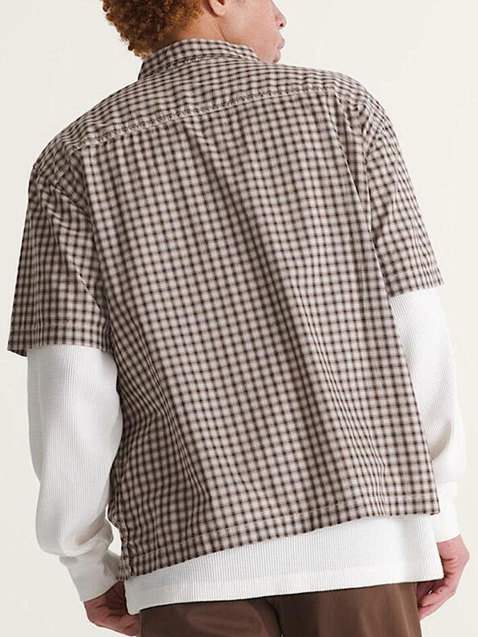 Vans Larkspur Mini Plaid Short Sleeve Buttondown Shirt Spring 2026 | OATMEAL/DEMITASSE (GCO)