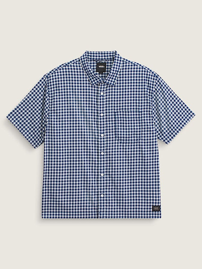 Vans Larkspur Mini Plaid Short Sleeve Buttondown Shirt Spring 2026 | DEEP INDIGO (FOB)