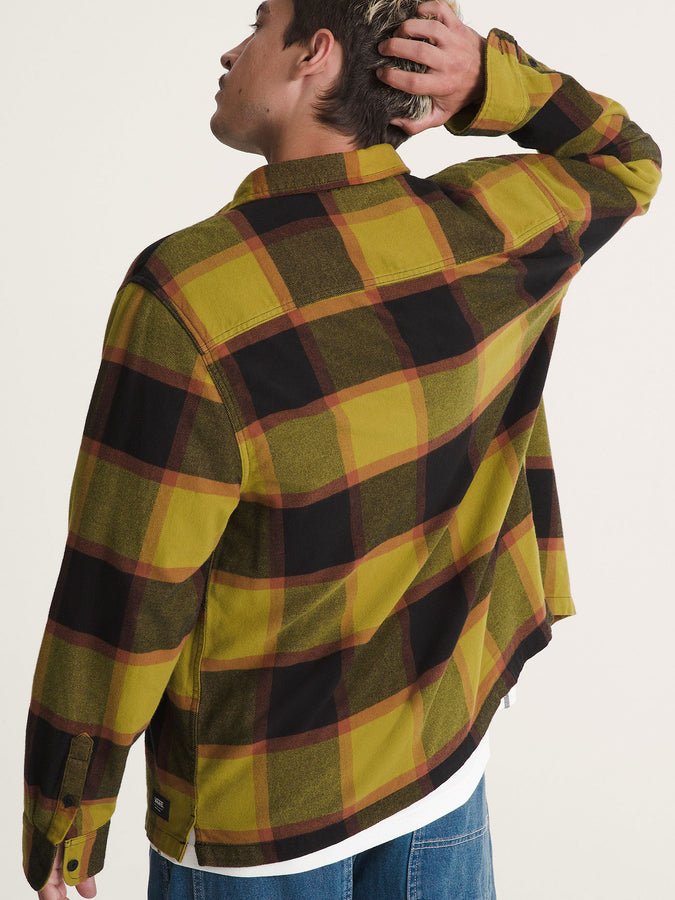 Vans Larkspur Plaid Flannel Longsleeve Buttondown Shirt Holiday 2025 | BURNT GOLD/BLACK (F0H)