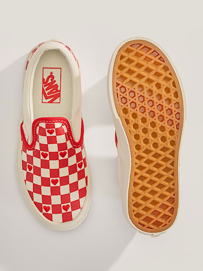 Vans Classic Slip-On Racing Red/White Shoes Spring 2026 | RED HOT VLTN RED/WHITE (JV6)