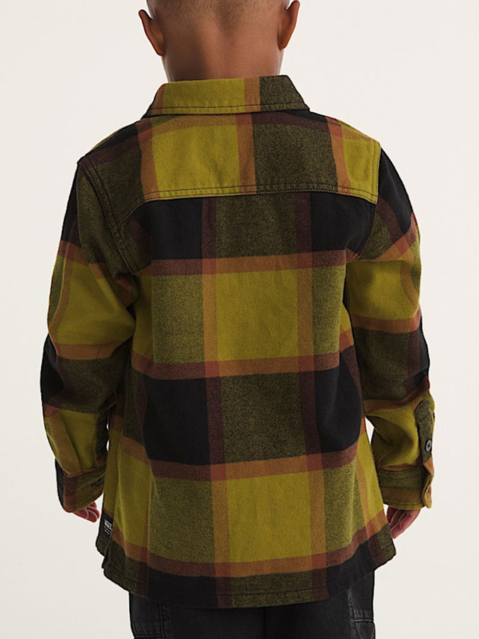 Vans Larkspur Plaid Flannel Long Sleeve Buttondown Shirt Holiday 2025 | BURNT GOLD/BLACK (F0H)