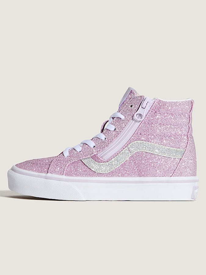 Vans Sk8-Hi Reissue Side Zip Glttr Lilac Mist Shoes Fall 2025 | GLITTER LILAC MIST (EMY)
