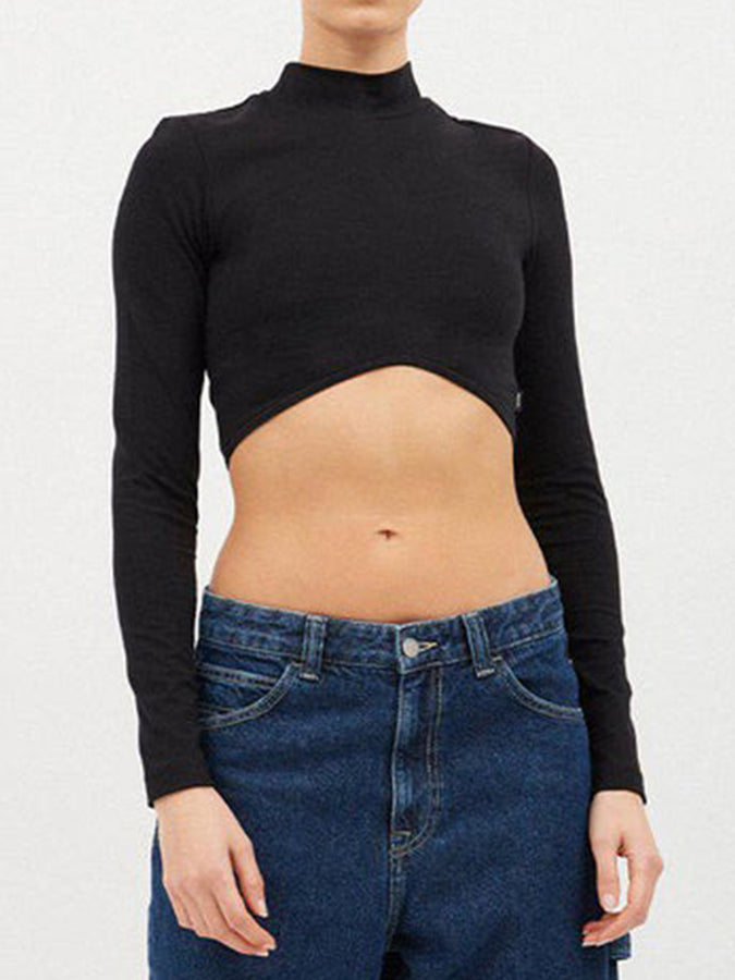 Lizzie Crop Long Sleeve T-Shirt Fall 2023 | BLACK (101)