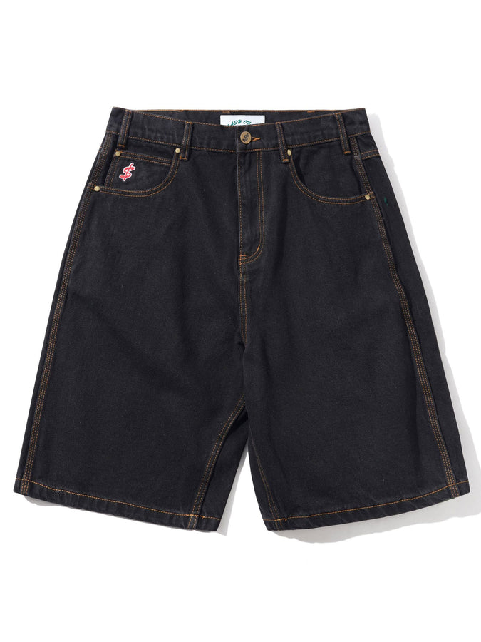 Cash Only Logo Denim Shorts Spring 2026 | WASHED BLACK