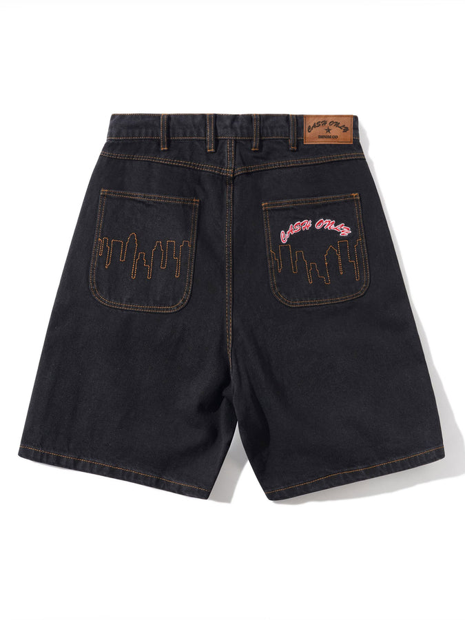 Cash Only Logo Denim Shorts Spring 2026 | WASHED BLACK