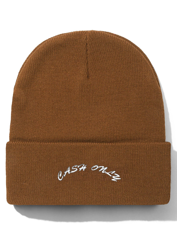 Cash Only Logo Beanie | BROWN