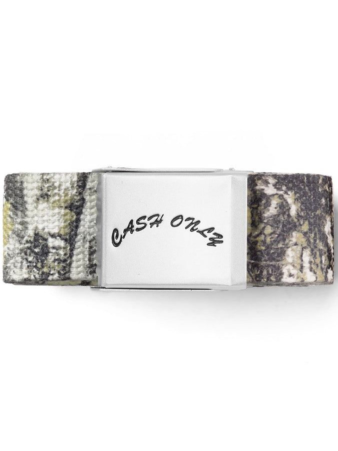 Cash Only Logo Web Belt | FOLIAGE CAMO
