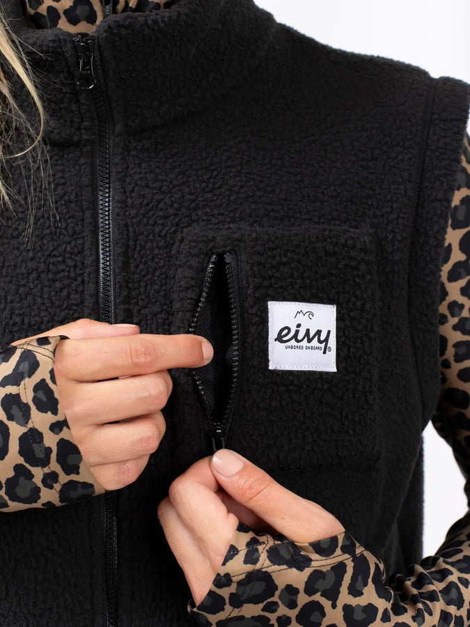 Eivy Boxy Sherpa Black Vest Winter 2026 | BLACK