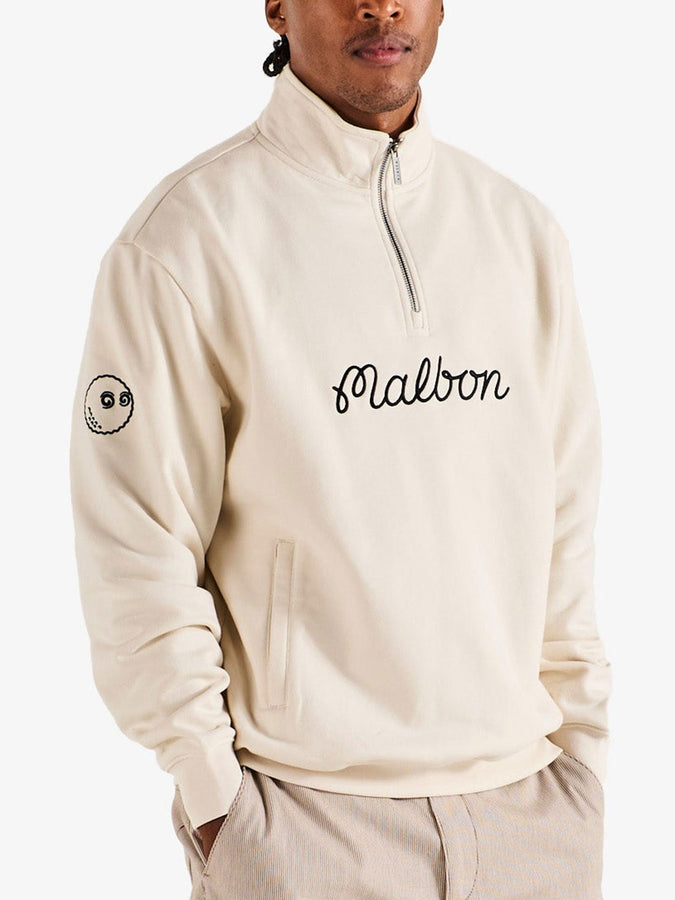 Malbon Collegiate 1/4 Zip Sweatshirt Fall 2026 | IVORY