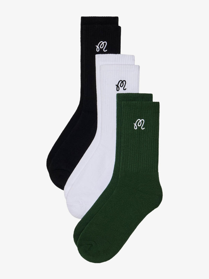 Malbon M 3 Pack Socks | MULTI
