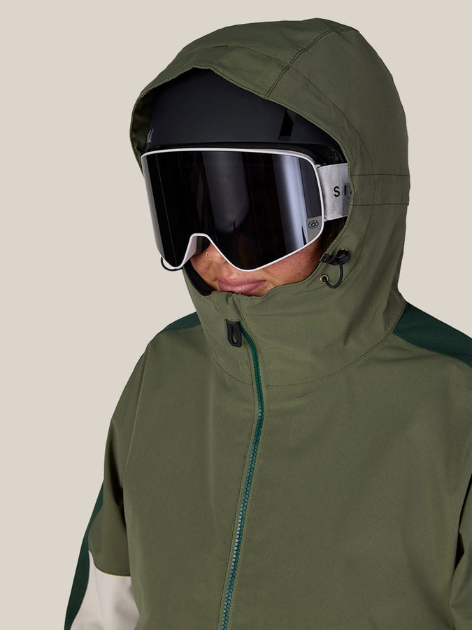 686 Outline Shell Anorak 2027 – Women's Shell Jacket | FATIGUE GREEN COLORBLCK (FTGB)