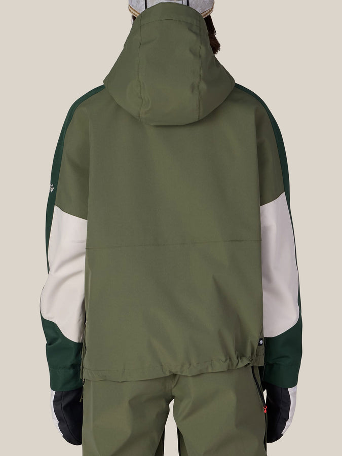 686 Outline Shell Anorak 2027 – Women's Shell Jacket | FATIGUE GREEN COLORBLCK (FTGB)