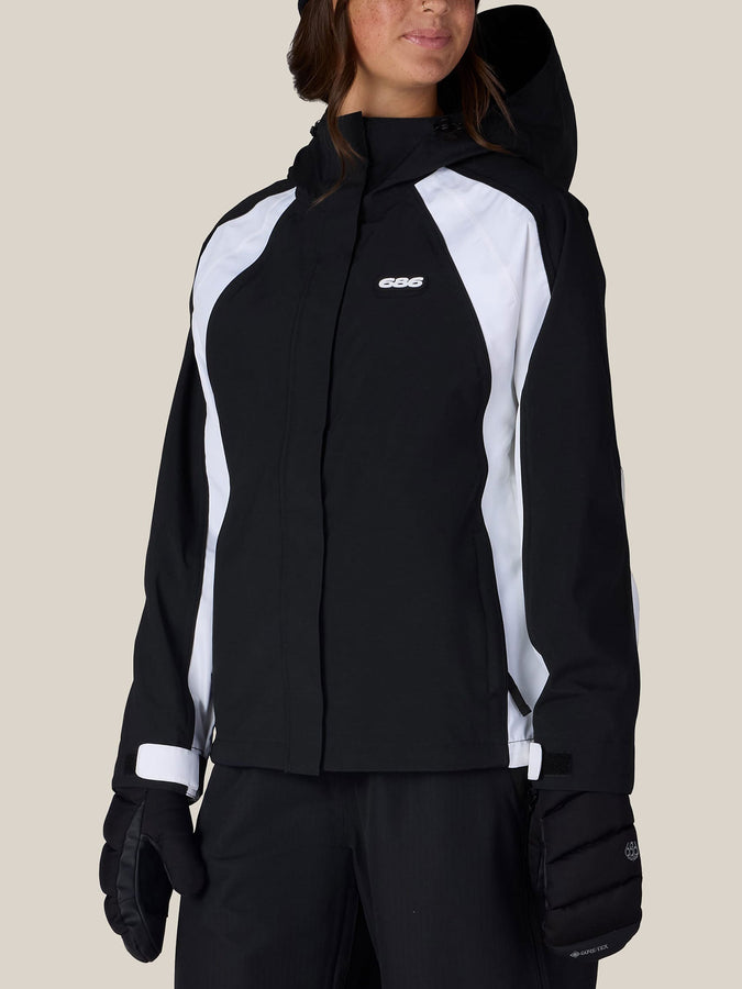 686 Hologram 2027 – Women's Shell Jacket | BLACK WHITE COLORBLOCK (BWTB)