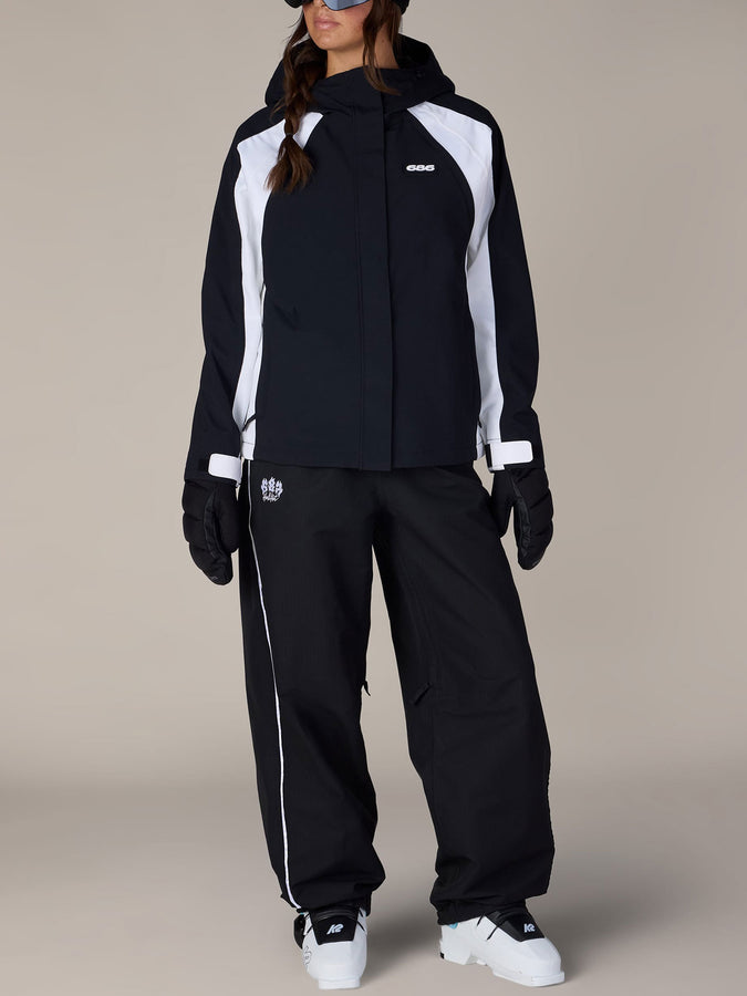 686 Hologram 2027 – Women's Shell Jacket | BLACK WHITE COLORBLOCK (BWTB)