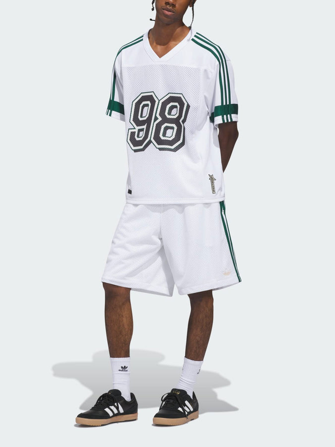 Adidas Skate Tyshawn Football Jersey T-Shirt Spring 2026 | WHITE/ICE GOLD MET/CLG GREEN