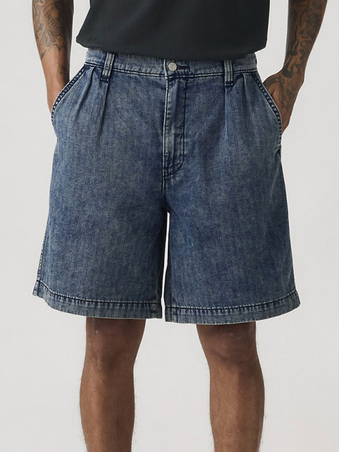 Levis Baggy Pleated Bluebs Indigo Hbone Shorts Spring 2026 | BLUEBS INDIGO HBONE (0002)