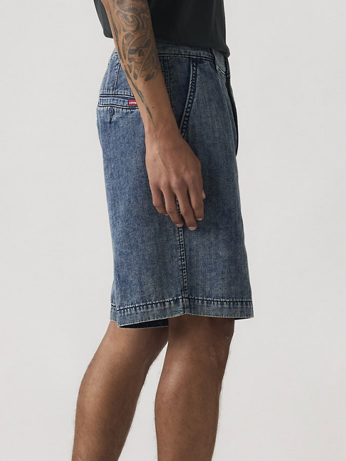 Levis Baggy Pleated Bluebs Indigo Hbone Shorts Spring 2026 | BLUEBS INDIGO HBONE (0002)