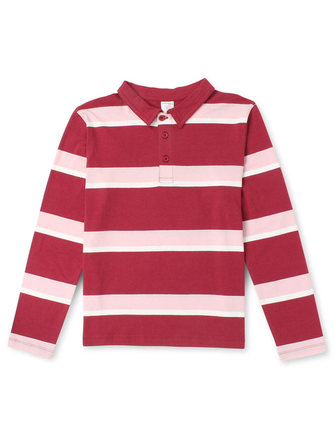 Mandarine & Co. Campus Crush Long Sleeve Polo Fall 2026 | TIBETAN RED