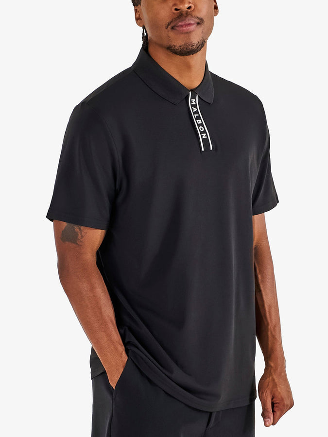 Malbon Block Placket Short Sleeve Polo Fall 2026 | BLACK