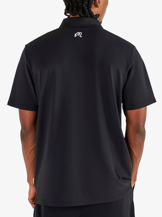 Malbon Block Placket Short Sleeve Polo Fall 2026 | BLACK