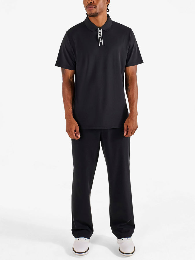 Malbon Block Placket Short Sleeve Polo Fall 2026 | BLACK