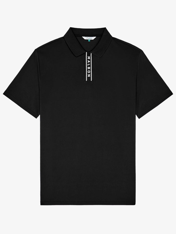Malbon Block Placket Short Sleeve Polo Fall 2026 | BLACK