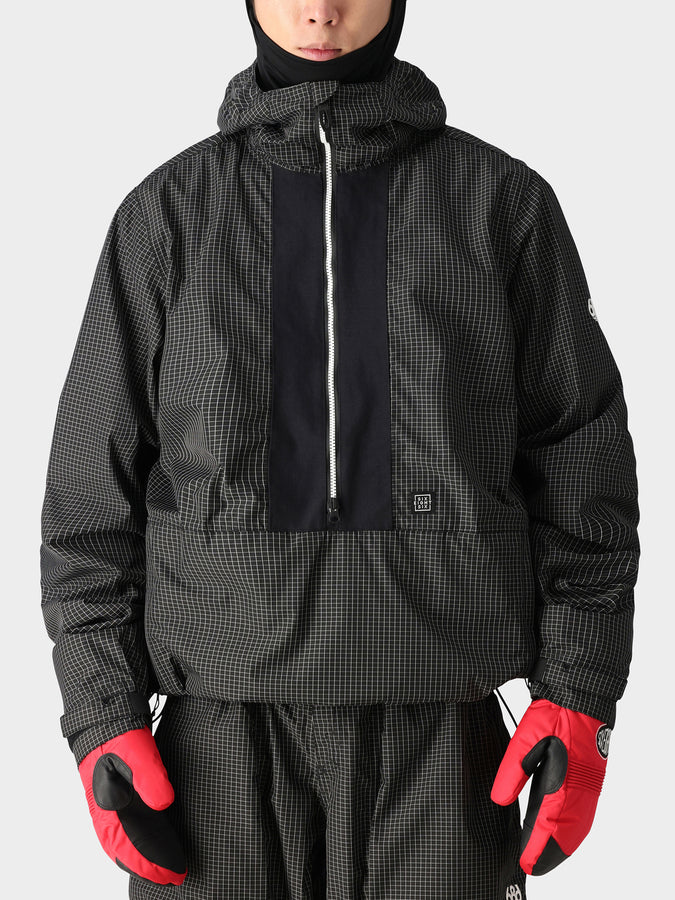686 Ghost 2.5L Anorak Jacket Winter 2025 | BLK GRID CLRBLCK (BLCB)