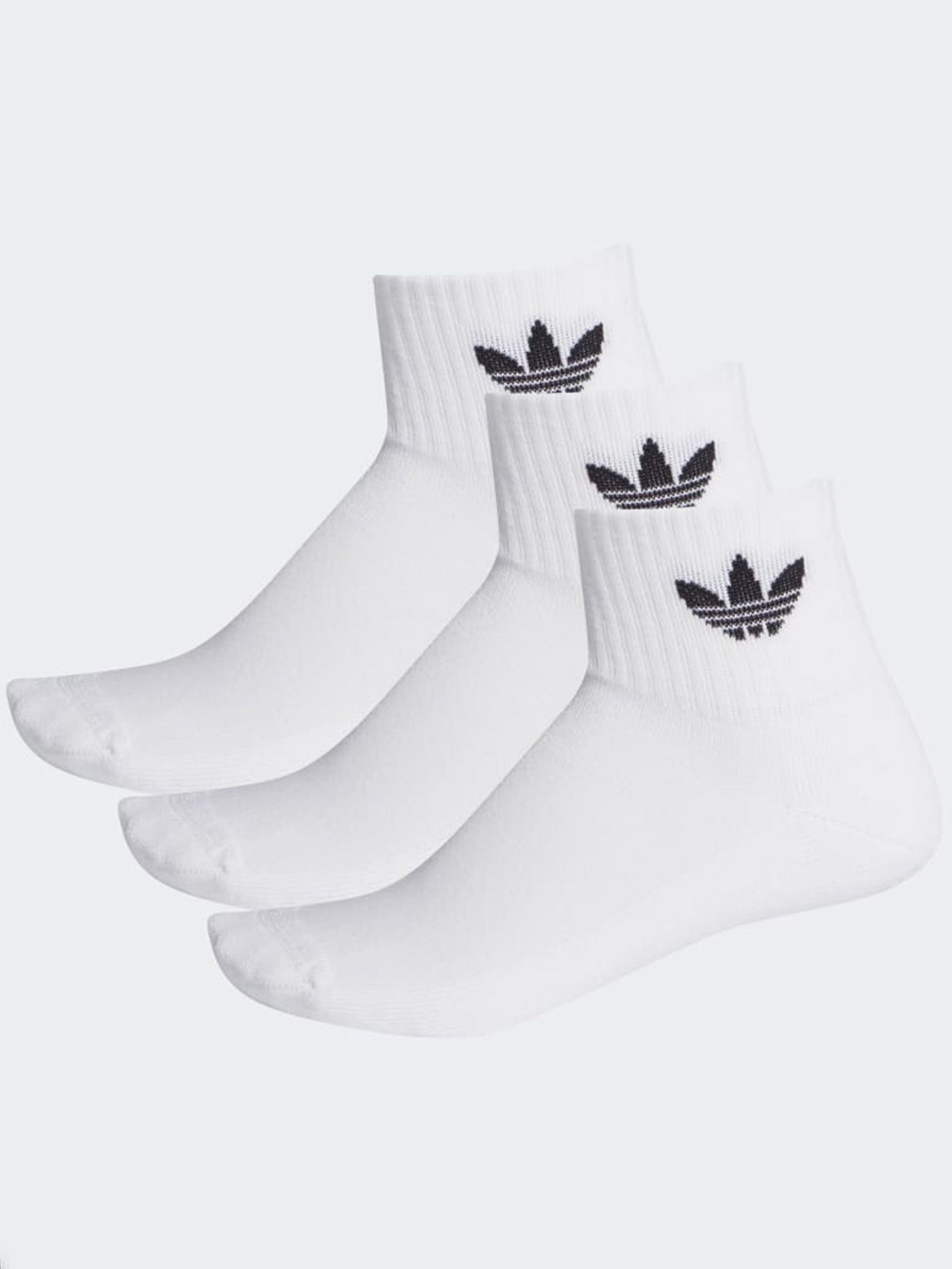 Adidas Mid-Cut 3 Pack White/White/Black Socks Spring 2024