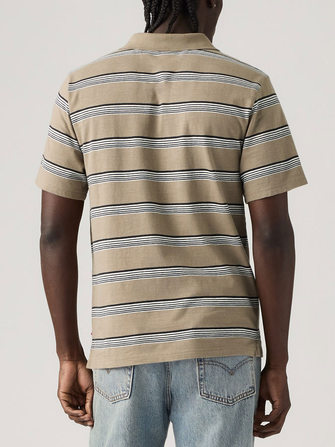 Levis Merrit Jersey Stew Stripe V2 Brindle Polo Fall 2026 | BRINDLE JET BLACK (0035)