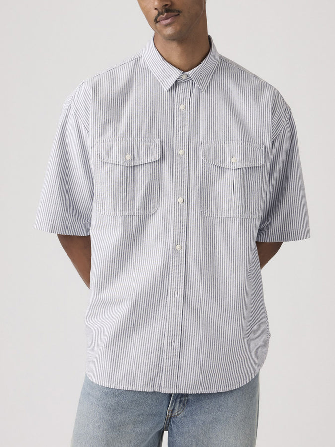 Levis Pacifica Loose Faro Stripe Buttondown Shirt Spring 2026 | JET BLACK (0001)