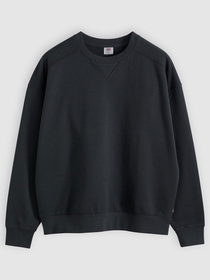Levis Delany Garment Dye Black Crewneck Sweatshirt Spring 2026 | JET BLACK (0001)
