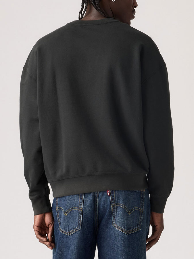 Levis Delany Garment Dye Black Crewneck Sweatshirt Spring 2026 | JET BLACK (0001)