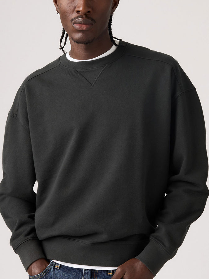 Levis Delany Garment Dye Black Crewneck Sweatshirt Spring 2026 | JET BLACK (0001)