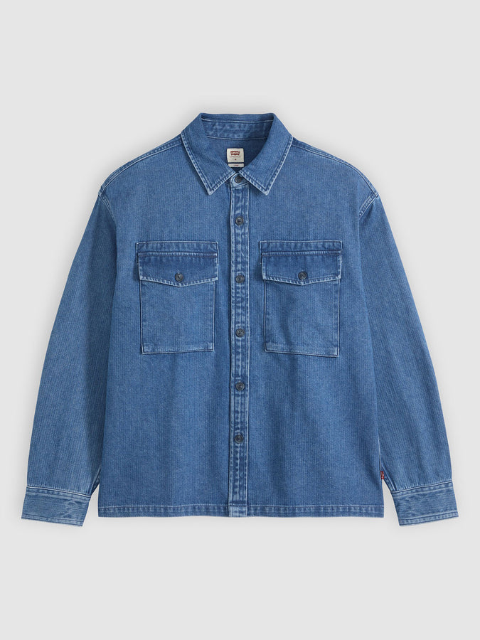 Levis Waller Relaxed Indigo Buttondown Shirt Fall 2026 | INDIGO HERRINGBONE (0008)