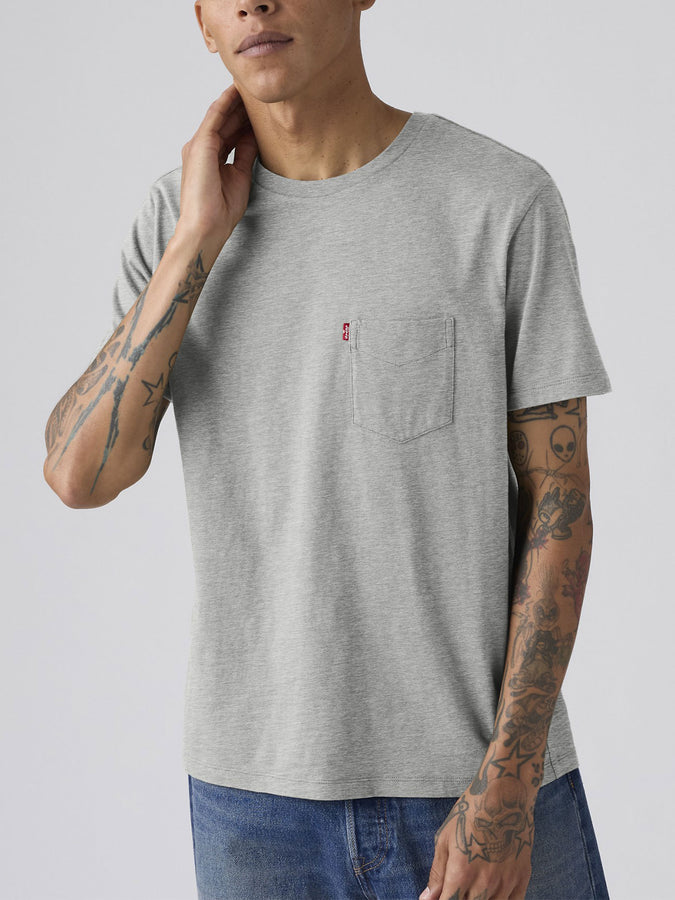 Levis Classic Pocket Mid Tone Grey Heather T-Shirt | MID TONE GREY HEATHER (0171)
