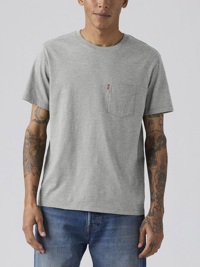 Levis Classic Pocket Mid Tone Grey Heather T-Shirt | MID TONE GREY HEATHER (0171)