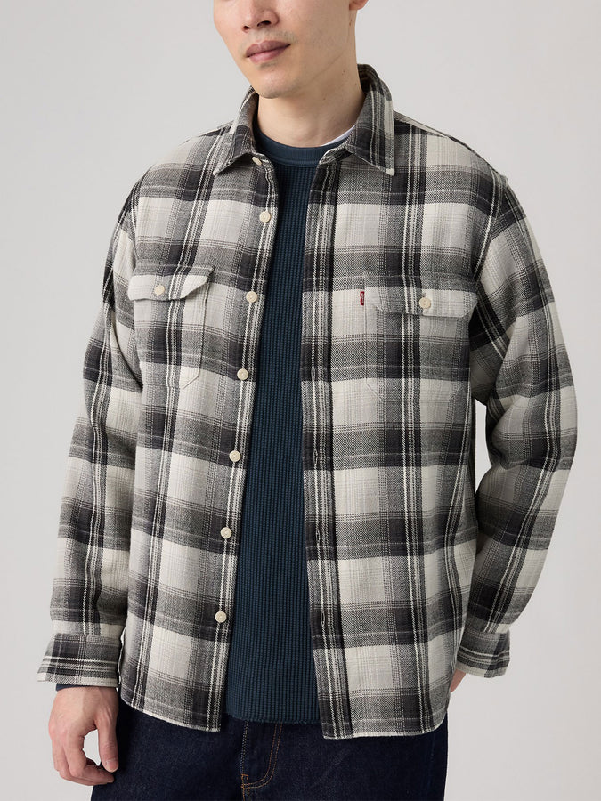 Levis Jackson Worker Emil Plaid Buttondown Shirt Fall 2026 | GHOST GRAY (0324)