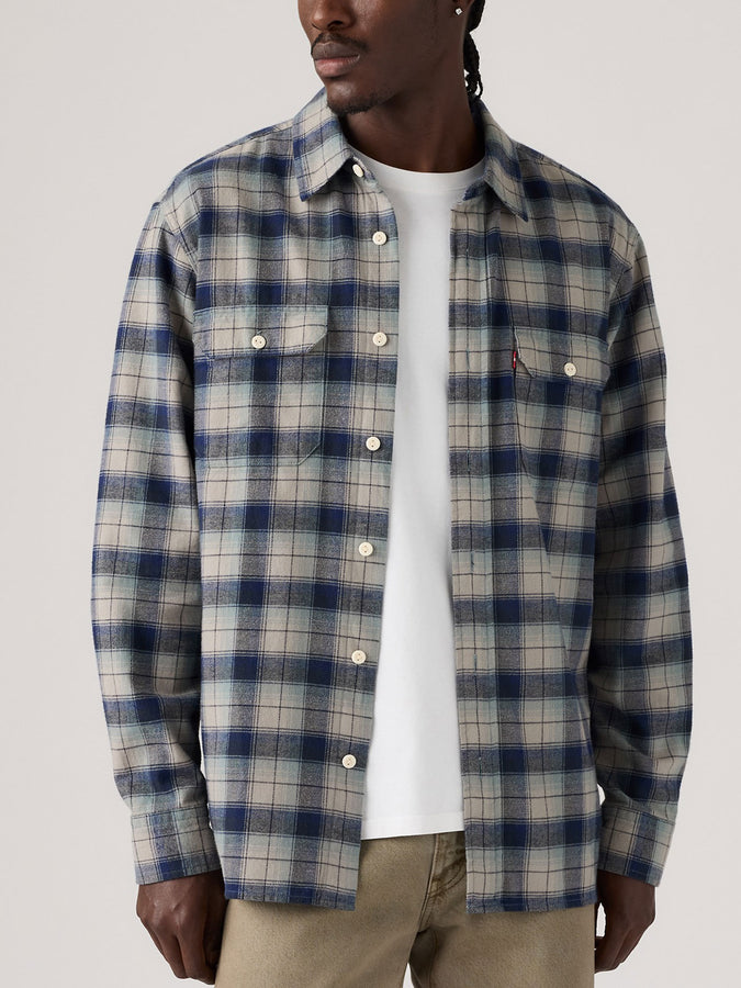 Levis Classic Worker Dario Plaid Buttondown Shirt Fall 2026 | GHOST GRAY (0430)