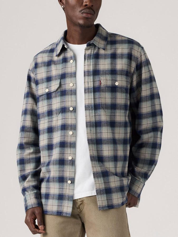 Levis Classic Worker Dario Plaid Buttondown Shirt Fall 2026 | GHOST GRAY (0430)