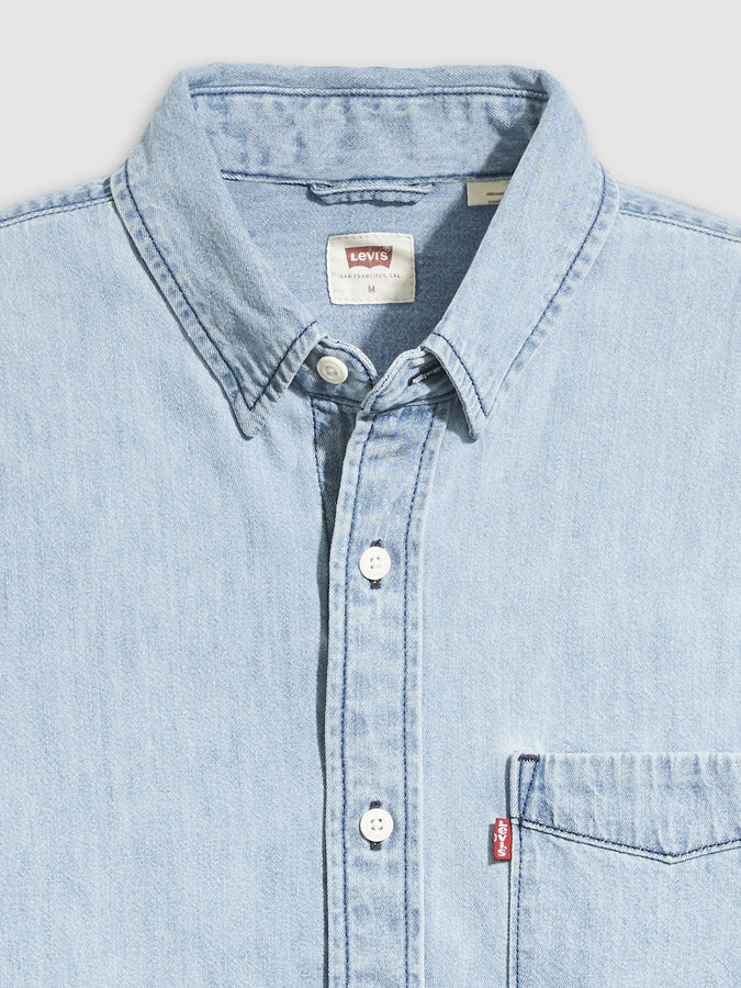 Levis Classic 1 Pocket Standard Stone Wash Buttondown Shirt | FRANKLIN STONE WASH (0128)