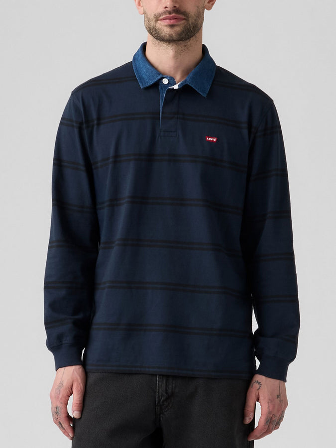 Levis Classic Rugby Ennis Stripe Nghtfall Navy Polo Fall 2026 | NIGHTFALL NAVY (0042)