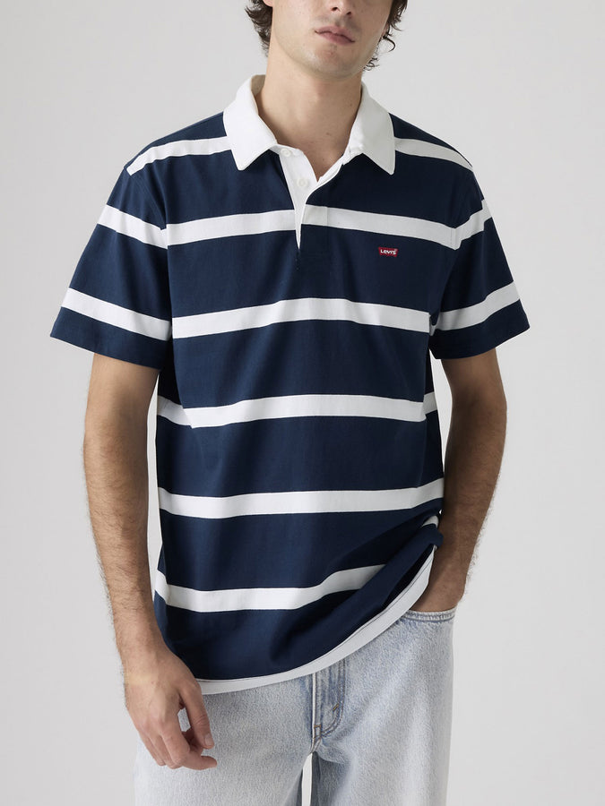 Levis Classic Rugby Stripe Dress Blue Polo Spring 2026 | DRESS BLUES (0008)