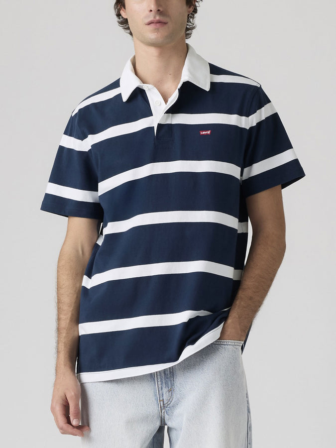 Levis Classic Rugby Stripe Dress Blue Polo Spring 2026 | DRESS BLUES (0008)