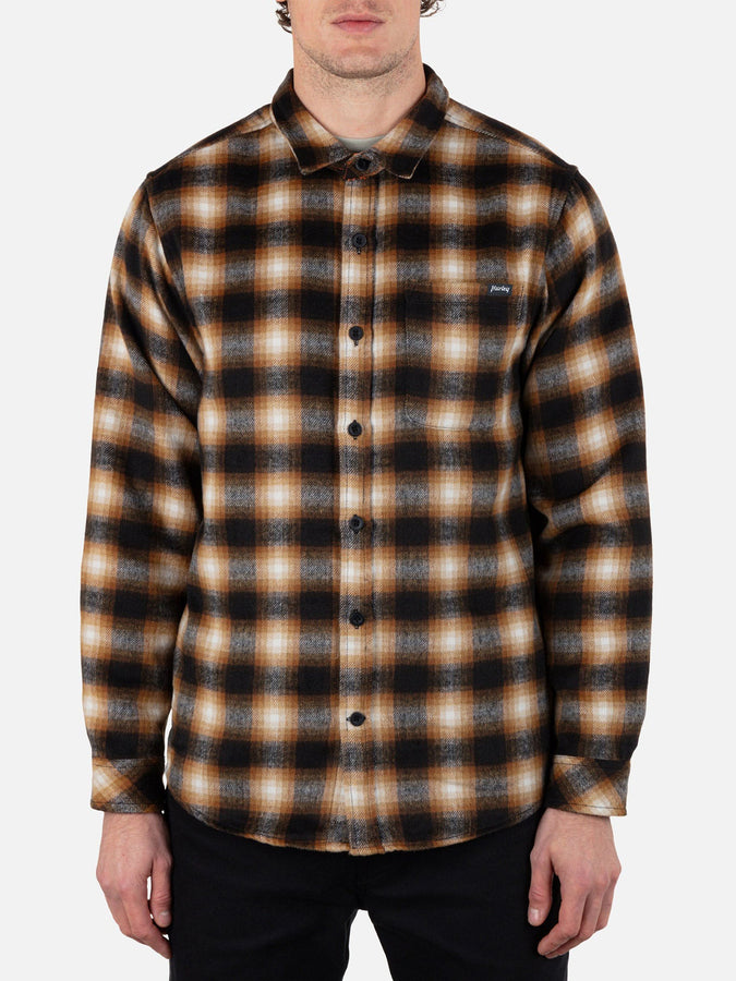 Hurley Portland Wool Flannel Men Buttondown Shirt Fall 2024 | BROWN (H208)