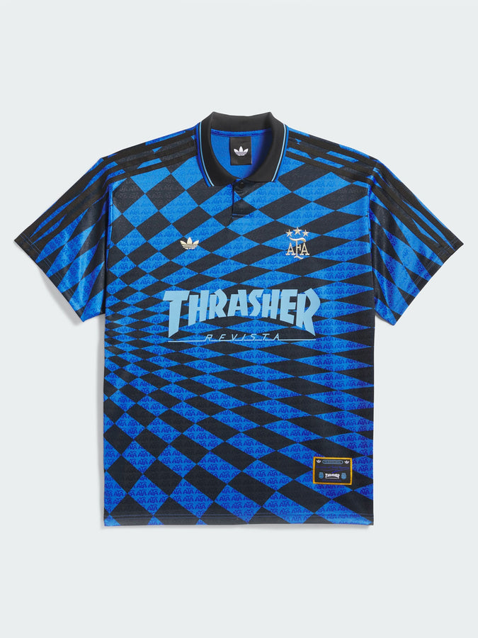 Adidas x Thrasher Argentina Jersey T-Shirt Summer 2026 | BLACK/BLUE