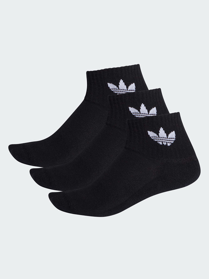 Adidas Mid-Cut 3 Pack Black Socks | BLACK