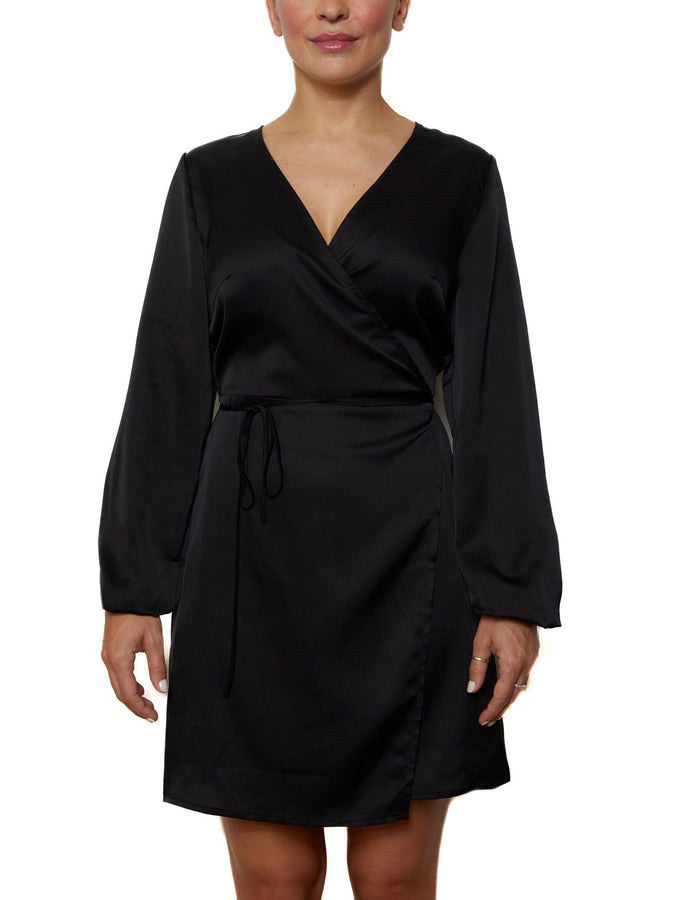 Nana The Brand Corinne Wrap Dress | BLACK