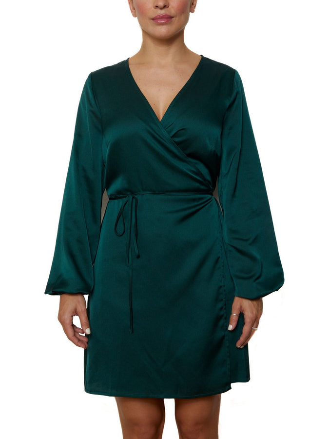 Nana The Brand Corinne Wrap Dress | FOREST GREEN